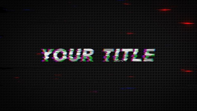 RGB Glitch Text & Title on Metalic Background