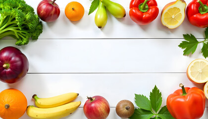vegetables on a white background