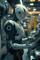 Advanced Automation: Robot on an Assembly Line Revolutionizing Modern Manufacturing Processes