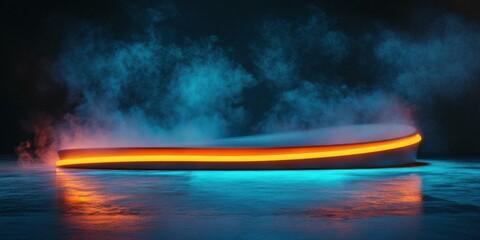 Abstract image featuring glowing elements and mist, suitable for technology or futuristic themes.
