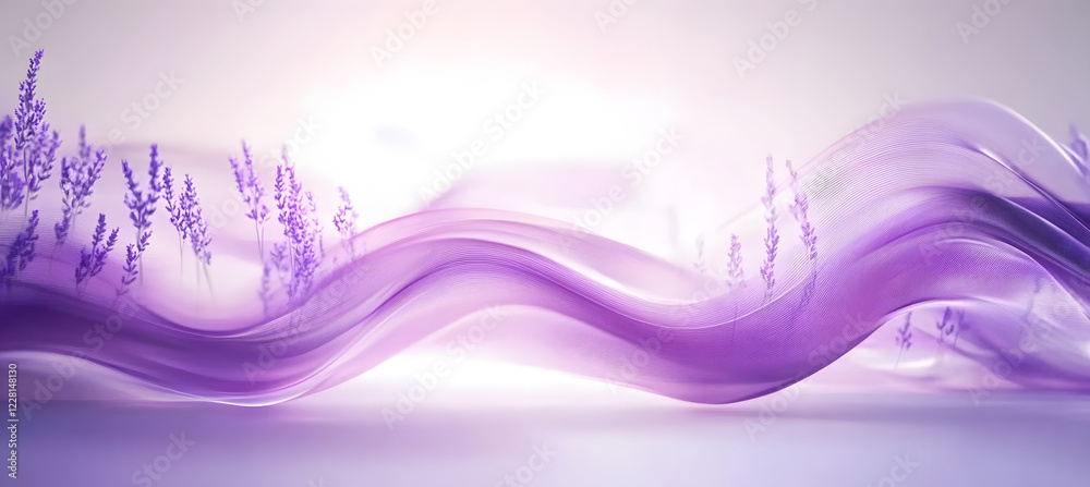 Poster abstract lavender and purple background with smooth lines and waves. flowing soft gradient color