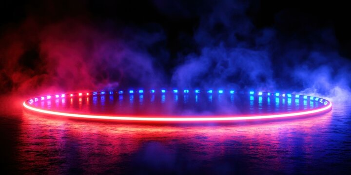 Vibrant neon lights with smoke effect, suitable for advertising events, parties, or nightlife promotions.