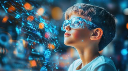 Future Vision: A Young Boy Exploring Augmented Reality
