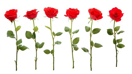 Obraz premium Isolated Red Roses on White Background