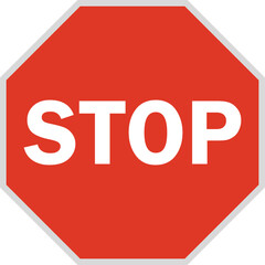 stop road sign on transparent background 