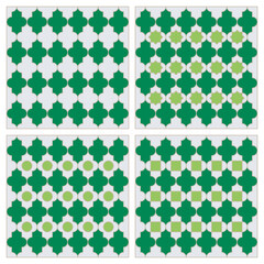 SET OF PATTERN MOROCCAN STYLE GREEN COLOR