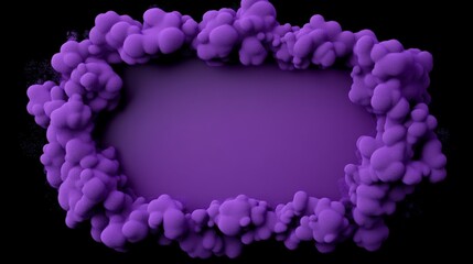 Purple Smoke Frame: A digital rendering of a vibrant purple smoke cloud artfully arranged to form a rectangular frame against a black background.