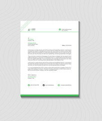 Modern Green Letterhead Template Design