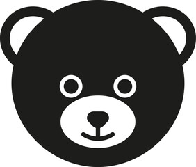 Teddy bear head icon. Vector. Flat design. Bear face.