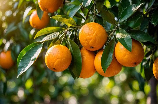 orange tree with oranges - Powered by Adobe