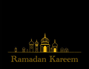 Fototapeta premium Printable pattern for wall decorations, covers, wallpapers, greeting cards on the occasion of a Muslim holiday. Ramadan . Oil painting