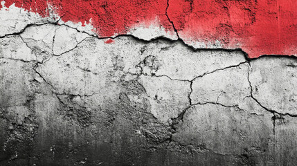 Obraz premium Distressed concrete wall texture with gray and black gradient and subtle red accents