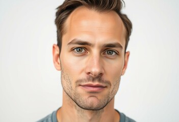 Naklejka premium Male portrait on neutral background