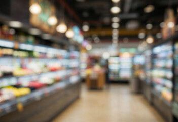 Blurred background of groceries store
