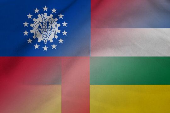 Myanmar and Central African Republic state flag international contract TCD MMR