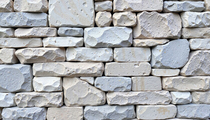 Textured stone wall with gray and white rocks