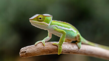 Obraz premium a green chameleon on a branch
