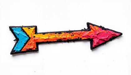 Colorful arrow decoration on white background