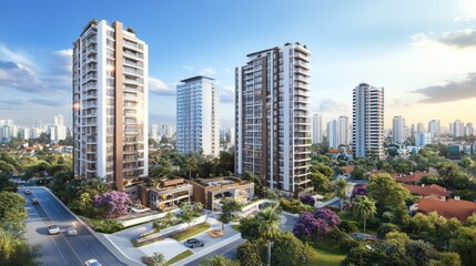 Modern Apartment Complex Cityscape Architectural Design