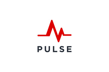 Pulse Line Vector Logo Design Template. Suitable for Medical, Technology, Fitness and Health Industry.