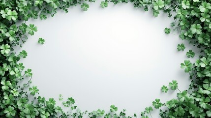 Fototapeta premium Celebrate st patrick's day with a lucky patrick's day frame surrounded by shamrocks in nature