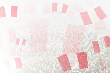 Celebratory Crowd with Peru Flags Background