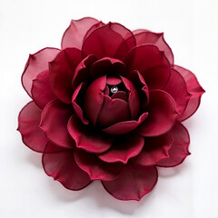 Burgundy Silk Flower with Crystal Elegance