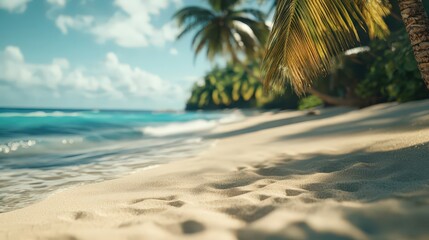 tropical beach with palm trees