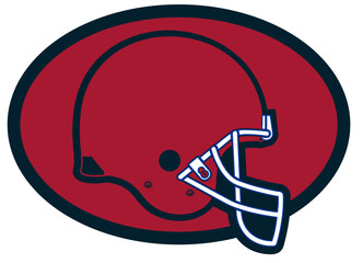 red and blue football player helmet, sport vector graphics, hockey, for street art - graffiti lettering typography - art illustration - multicolor - writen	