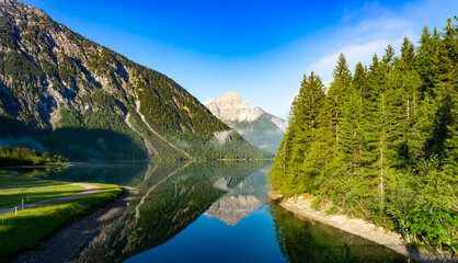 Fototapeta premium Heitenwangersee, Austria. Very beautiful landscape. Right on the border with Germany.