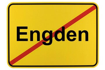 Illustration eines Ortsschildes der Gemeinde Engden in Niedersachsen