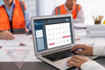 Calendar on computer software application for brisk schedule planning for personal organizer and...