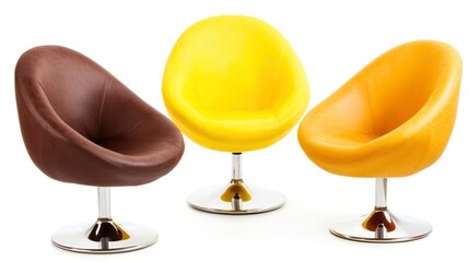 Colorful Modern Chairs in Vibrant Yellow, Orange, and Brown Colors