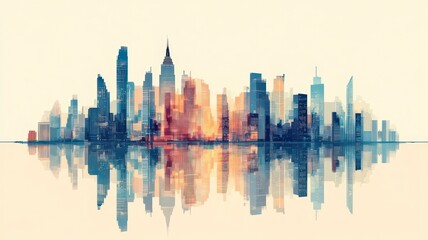 Obraz premium Futuristic city skyline of a modern city created with Generative AI