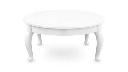 White Round Table with Elegant Curved Legs for Modern Interiors