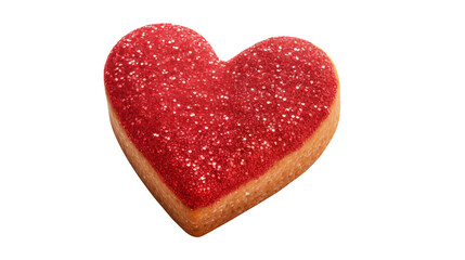 Delicious Red Glitter Heart Shaped Cookie for Valentines Day Wedding or Romantic Event