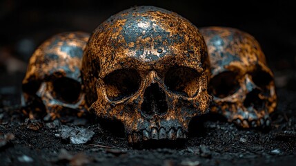 Apocalyptic Wasteland Inferno with Skulls and Fire Towers under Thunderstorm – Vibrant 8K Desolation Scene
