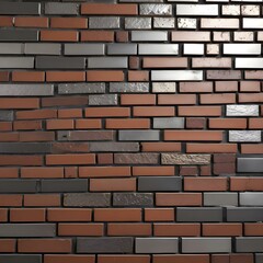 Obraz premium Mixed Brick Metal Mosaic Industrial urban aesthetic 