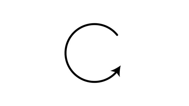 Rotating Arrow Icon Animation Representing Direction, Navigation, Process Flow, Circular Motion, User Interface, and Dynamic Movement in High-Quality 4K.