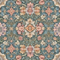 Victorian Floral Mosaic Pastel floral and ornament