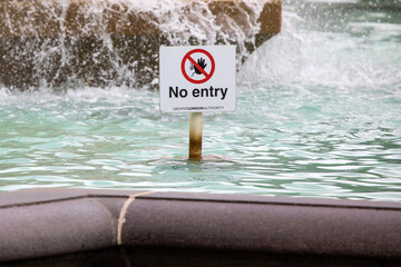 Trafalgar Square Fountains in London, UK