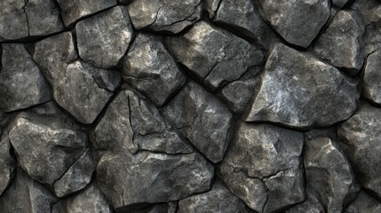 Dark Grey Stone Wall Rough Texture Background