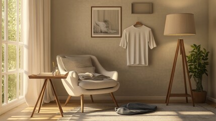 Serene Reading Nook With Comfortable Chair And Soft Lighting