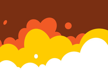 Fototapeta premium Sky and clouds background. Cartoon sky with clouds illustration in flat style. Nature abstract wallpaper. Vector illustration.