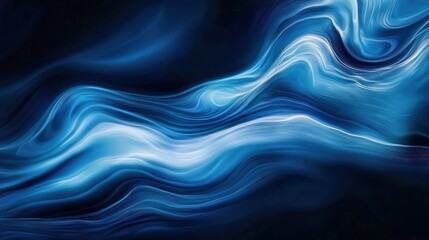 Abstract Blue Swirling Light Waves Design