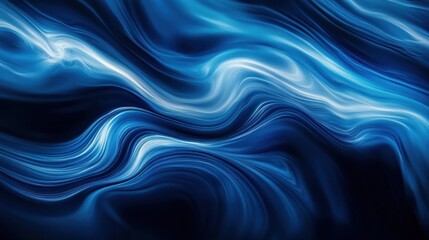 Abstract Blue Swirling Light Waves Design