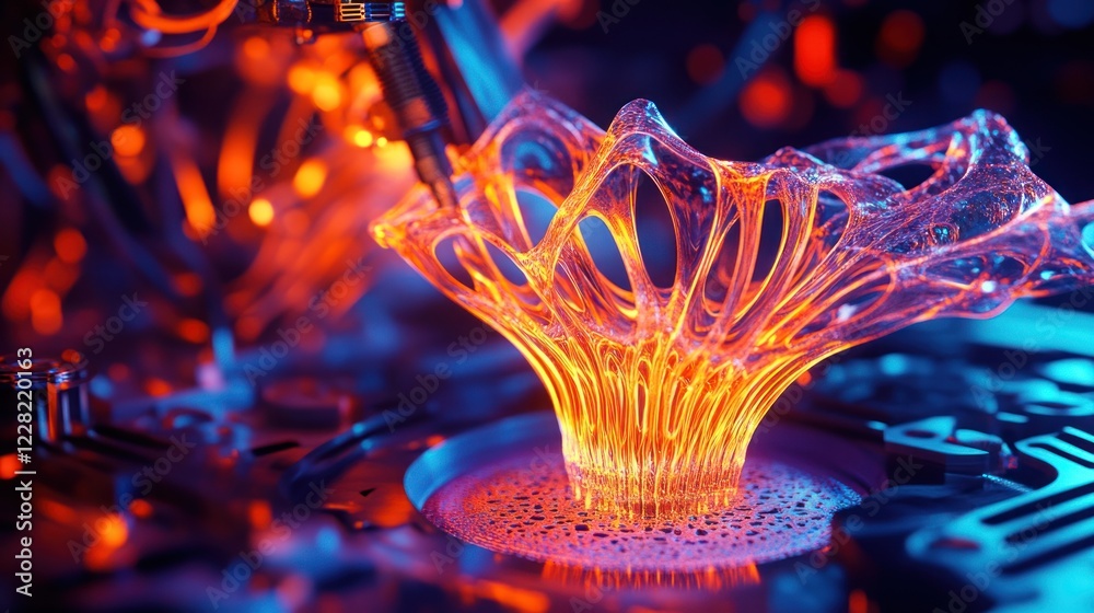 Poster additive manufacturing creates intricate glowing structure