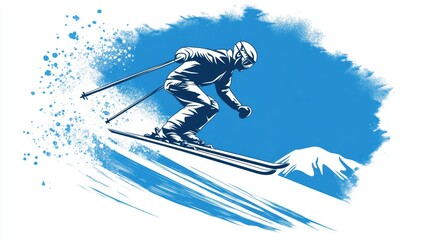 Fototapeta premium Happy skier skiing in winter.