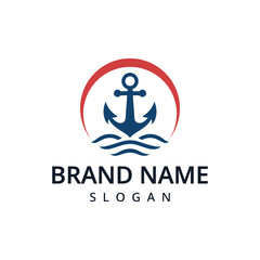 Anchor modern logo vector icon illustration Nautical symbol
