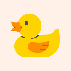 Rubber duck line icon. Baby toy symbol. Vector illustration.